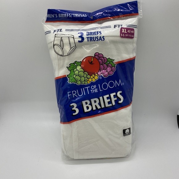 Fruit of the Loom 3pk  Men's Briefs sz XL  42-44 circa 2001 Honduras - Picture 1 of 7